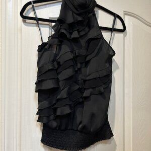 BeBe silk ruffle tank top